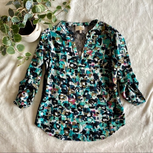 Collective Concepts colorful top with lace back - Picture 1 of 6